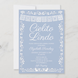 Blaue Cielito Lindo Brautparty Einladung
