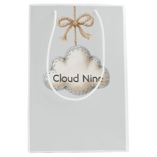 Blaue Cloud Nine Baby Shower Mittlere Geschenktüte