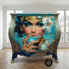 Blaue Cocktaildekoupage der Afrikanerin Seidenpapier