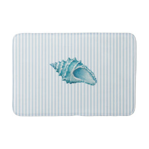 Blaue Conch-Schale Streifen Muschel Küsten- Badematte
