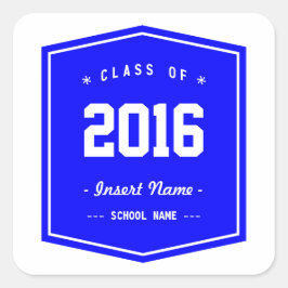Blaue Coole Klasse Quadratischer Aufkleber