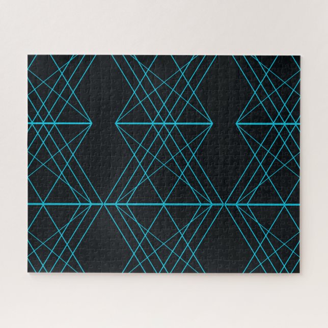 Blaue, coole, moderne, trendy technologic puzzle (Horizontal)