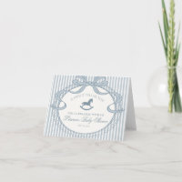 Blaue Coquette-Bogen Schaukelpferd Baby Dankeschön