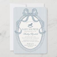 Blaue Coquette-Bogen-Schaukelpferd-Baby-Shower