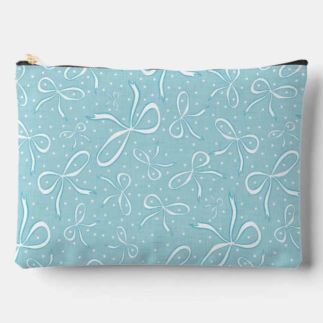 Blaue Coquette Bows Zubehörtasche (Vorderseite)