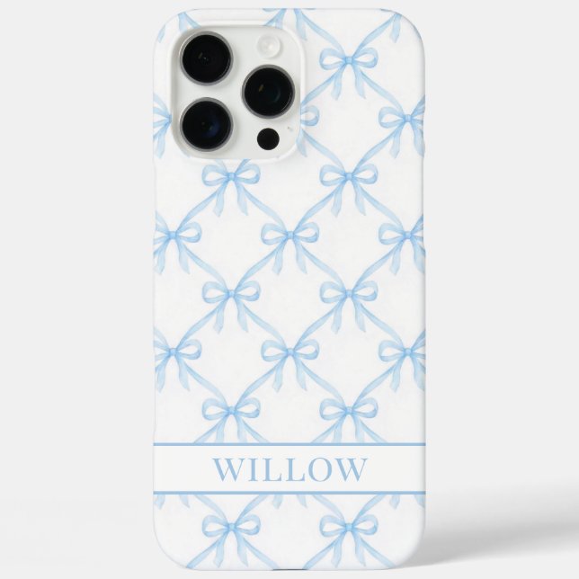 Blaue Coquette-Wasserfarben-Schleifen Case-Mate iPhone Hülle (Rückseite)