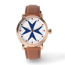 BLAUE CORSAIR STIL Octagon Cross Armbanduhr