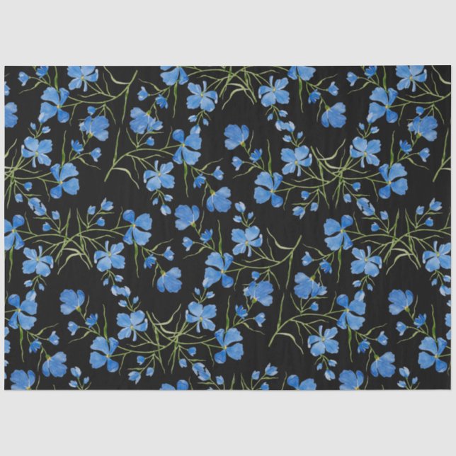 Blaue Cosmos-Blumen Seidenpapier (Vorderseite)