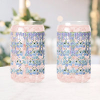 Blaue Cottage-Garten-Glas-Tasse: Romantische Blume