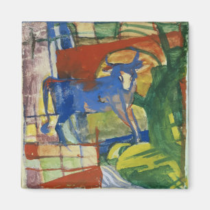 Blaue Cow, 1914 (Tempera auf Papier) Magnet