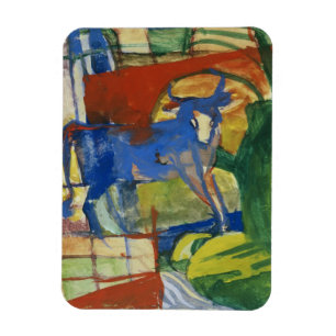 Blaue Cow, 1914 (Tempera auf Papier) Magnet