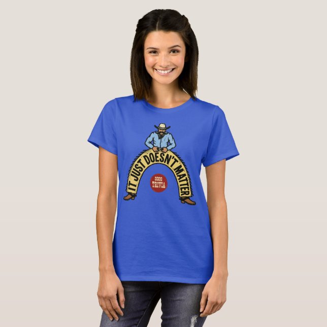 Blaue Cowboy-Damen T-Shirt (Vorne ganz)