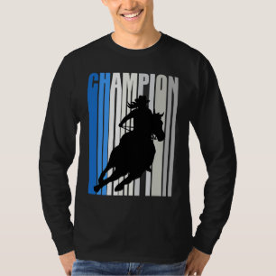 Blaue Cowgirl Champion Pferd Reiten Barrel Racing T-Shirt