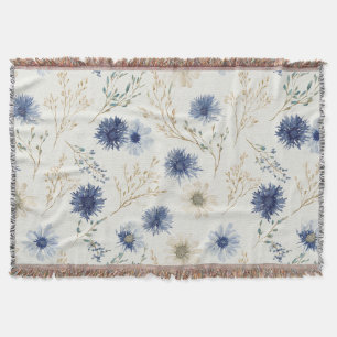 Blaue Creme Blumen Decke
