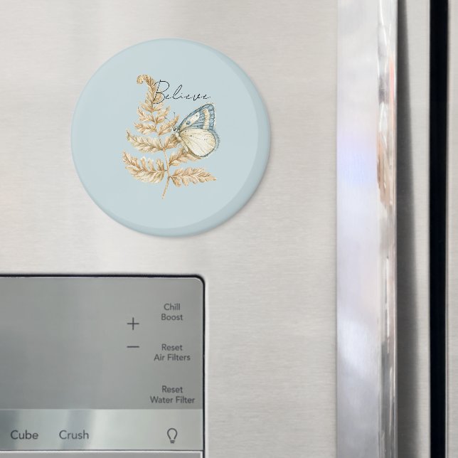 Blaue Creme Glaub Schmetterling Magnet (In Situ (Kühlschrank))