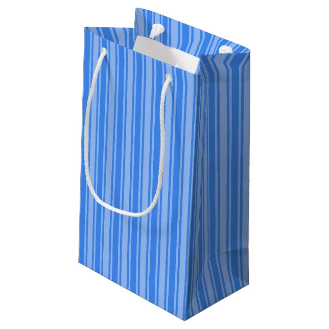Blaue Creme Kleine Geschenktüte (Rückseite Schrägansicht)