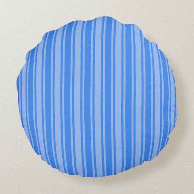 Blaue Creme Rundes Kissen (Rückseite)