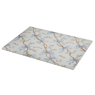 Blaue Creme-Schleifen Schneidebrett