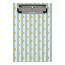 Blaue Creme-Streifen Gold-Sonnenstrahl-Clipboard