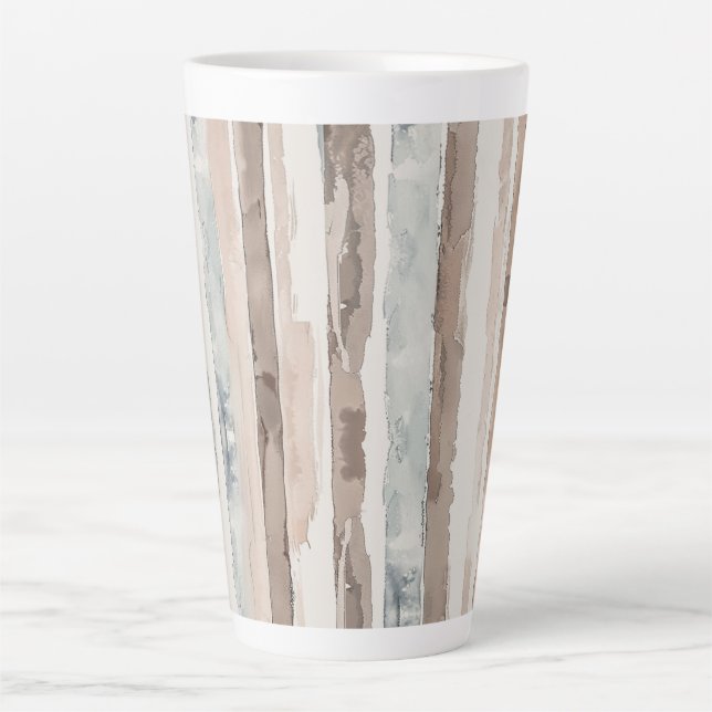 Blaue Cremebraune Streifen   Milchtasse (Vorderseite)
