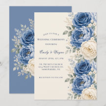Blaue & cremefarbene Rosen Hochzeitszeremonie