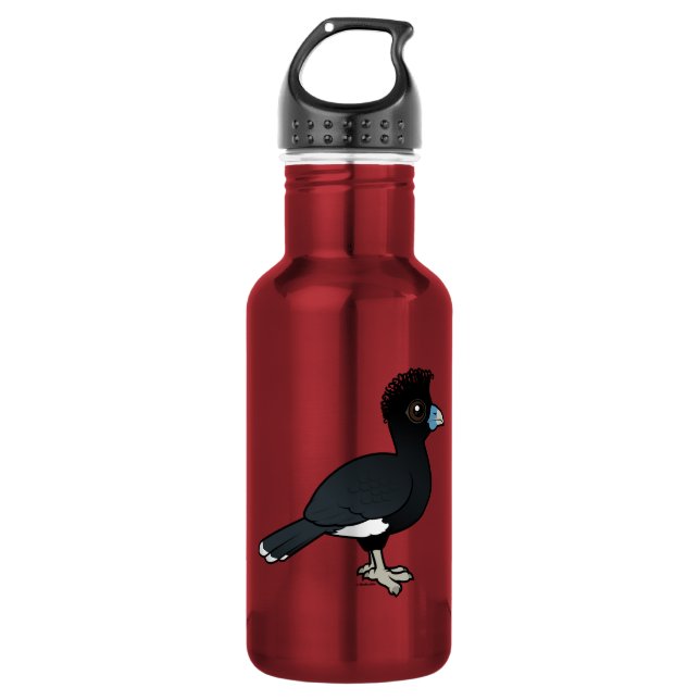Blaue Curassow-Wasserflasche Edelstahlflasche (Vorderseite)