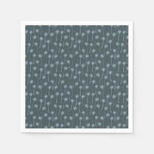 Blaue cyan-bohemian Löwenzahn-Muster Serviette