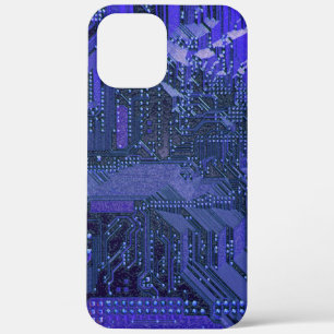 Blaue Cyber-Schaltungsplatine Tech-Kunst Elektroni Case-Mate iPhone Hülle