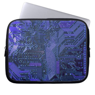 Blaue Cyber-Schaltungsplatine Tech-Kunst Elektroni Laptopschutzhülle