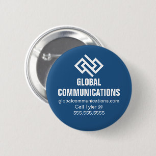 Blaue Cyber-Technologie-Computerfirma Custom Button