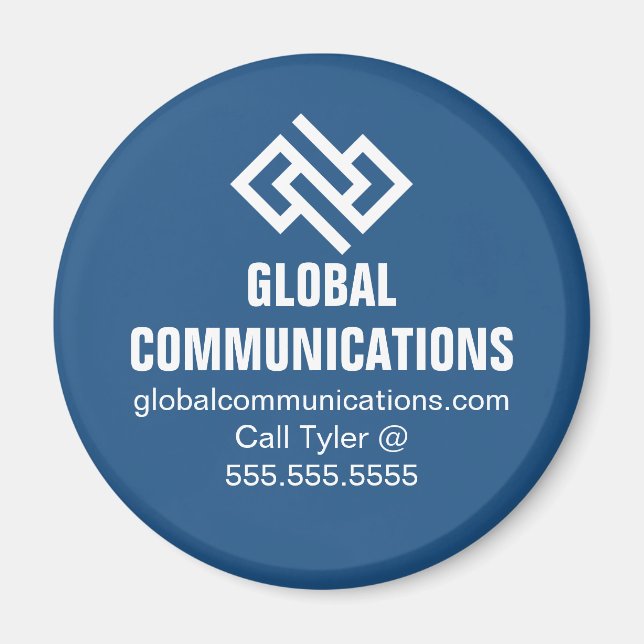Blaue Cyber-Technologie-Computerfirma Custom Magnet (Vorne)