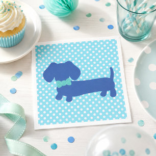 Blaue Dachshund Wiener Dog Party Servietten