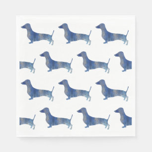 Blaue Dackel Serviette