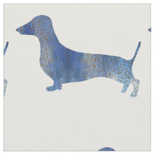 Blaue Dackel Stoff