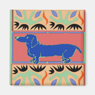 Blaue Dackelabstrakter Fauvism Magnet