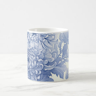 Blaue Dahlia-Toile-Muster Kaffeetasse