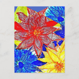 Blaue Dahlie Postkarte