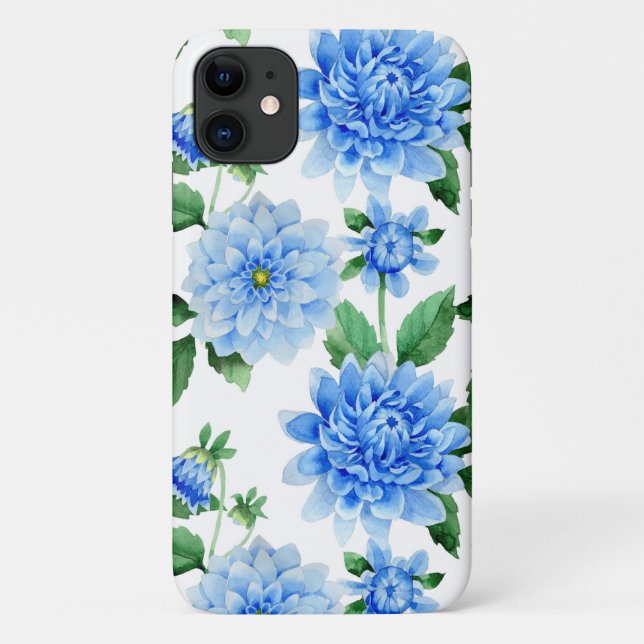 Blaue Dahlien in Weiß Case-Mate iPhone Hülle (Rückseite)