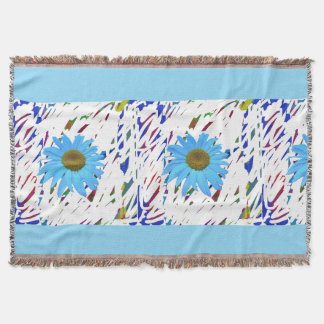 Blaue Daisy-Abstrakte Grafik-Decke Decke