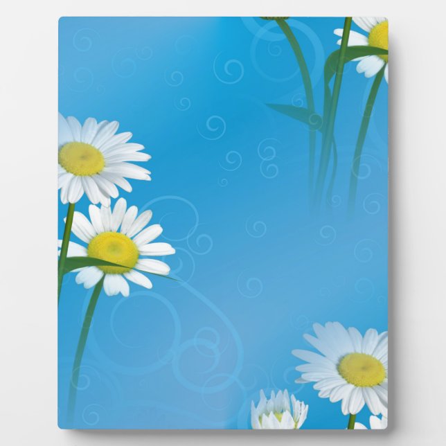 blaue Daisy Fotoplatte (Vorderseite)