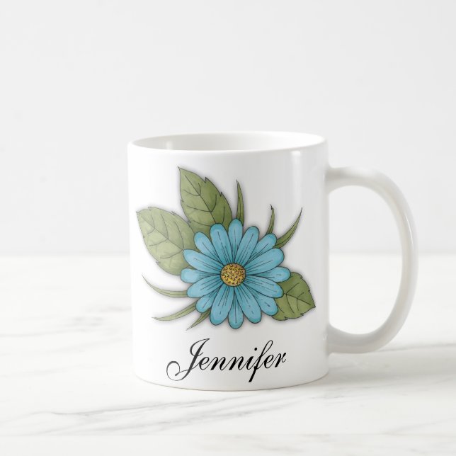 Blaue Daisy Kaffeetasse (Rechts)