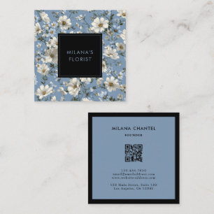 Blaue Daisy Moderne Trendige Blume Florist Quadratische Visitenkarte