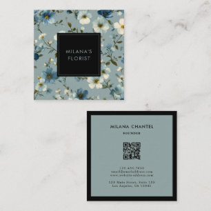 Blaue Daisy Moderne Trendige Blume Florist Quadratische Visitenkarte