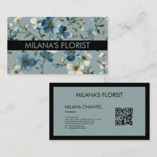 Blaue Daisy Moderne Trendige Blume Florist Visitenkarte