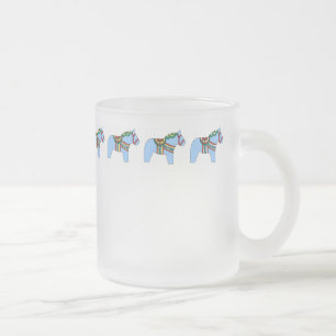 Blaue Dala PferdeTasse Mattglastasse