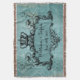 Blaue Damast-personalisierte Hochzeits-königlicher Decke (Vorderseite Vertikal)