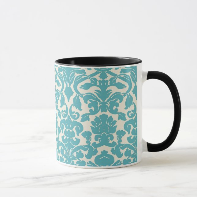 Blaue Damast-Tasse Tasse (Rechts)