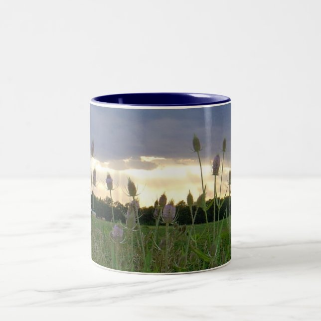 Blaue Dämmerung Zweifarbige Tasse (Mittel)