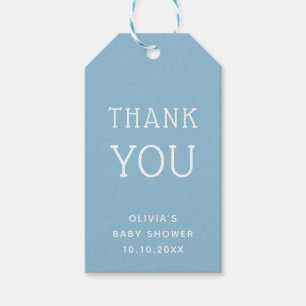 Blaue Danke Baby Shower   Minimalistisch Nautisch Geschenkanhänger
