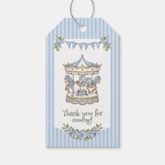 Blaue Danksagungs-Wasserfarben-Pferd-Baby-Party Geschenkanhänger
